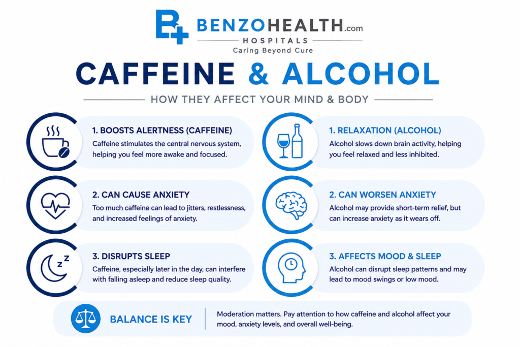 Benzo health - Caffeine and Alcohol